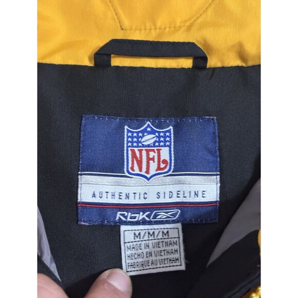 Reebok NFL Pittsburgh Steelers Pullover 1/4 Zip Windbreaker Jacket - Mens Medium - Picture 7 of 11